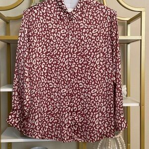 mittoshop Rose Pink Animal Print Button-Down Shirt